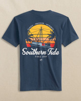 Southern Tide Boys' Sunsets and Ships Tee Navy detail view