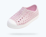 Native Toddlers' Jefferson Bio-Bling Shoes Barely Pink Bling/Shell White side view