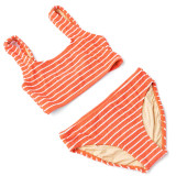 Shade Critters Girls' Crinkle Bikini in Orange Stripe