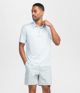 The Southern Shirt Men's Heather Madison Stripe Polo in Chalky Mint