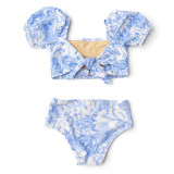 Shade Critters Girls' Smocked Puffy Sleeves One Piece