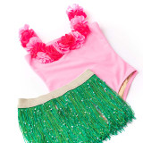 Shade Critters Girls' Hula One Piece with Fringe Skirt Set side view