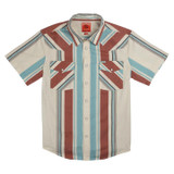 Sendero Provisions Co. Men's Wyatt Pearl Snap Shirt in Stagecoach Stripe back view