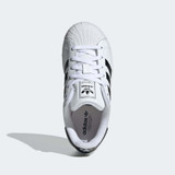 adidas Little Kids' Superstar II Cloud White Core Black front view