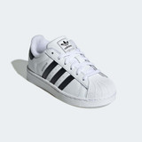 adidas Little Kids' Superstar II Cloud White Core Black angle view