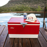 Sendero Provisions Co. West Texas Municipal Snapback Hat in Cream and Navy back view