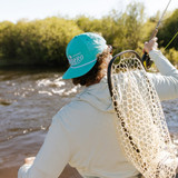 The Sendero Provisions Co. Unstructured Logo Snapback Hat in Teal and White
