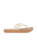 Sanuk Women's Yoga Sandy II Sandals Tan/White side view