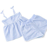 Shade Critters Girls' Crochet Short Set Blue front view