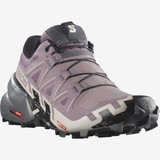 The Salomon Women's Speedcross 6 Trail Running Shoes in the Moonscape Colorway