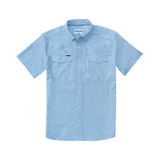 Poncho Outdoors Men's Short Sleeve Western Snapshirt in The Pedernales, front view