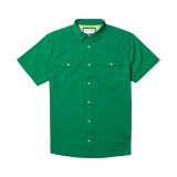 Poncho Outdoors Men's Short Sleeve Western Snapshirt in tan front view