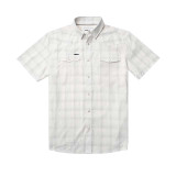 Poncho Outdoors Men's Short Sleeve Western Snapshirt in white, front view