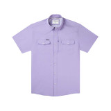 Poncho Outdoors Men's Short Sleeve Western Snapshirt in The Railhead front view