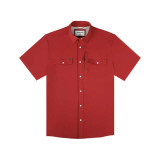 Poncho Outdoors Men's Short Sleeve Western Snapshirt front view detail