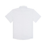 Poncho Outdoors Men's Original Short Sleeve Shirt in cream and blue plaid