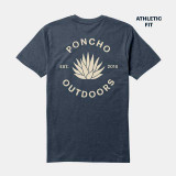Poncho Outdoors Men's Agave Tee in Navy back view
