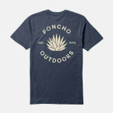 Poncho Outdoors Men's Agave Tee in Navy back view