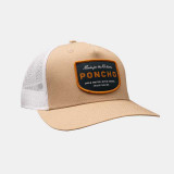 The Poncho Outdoors Poncho Badge Trucker Hat in Tan