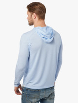 Fair Harbor Men's Seabreeze Hoodie Blue Glow detail view