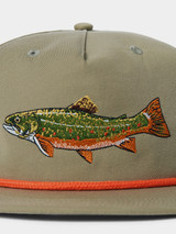 Duck Camp Brook Trout Snapback Hat in Sagebrush Green side view