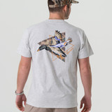 The Burlebo Men's Pintail Triangle Duck Tee in Heather Ash