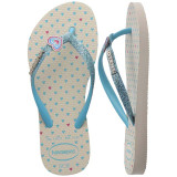 Havaianas Kids' Slim Glitter II Beige side view