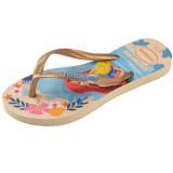 The Havaianas Kids' Slim Princess Sandal in Beige Straw