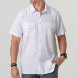 The Burlebo Men's Performance Western Snapshirt in White