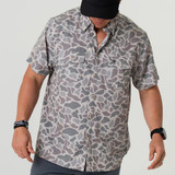 Burlebo Men's Performance Western Snapshirt in Deer Camo full view