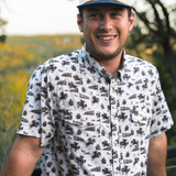 Burlebo Men's Performance Western Snapshirt in Cowboy Country flat lay