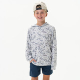 Burlebo Toddlers' Performance Hoodie in White Camo front view