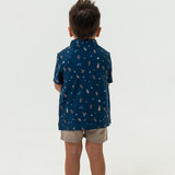 The Burlebo Toddlers' Performance Polo in the To The Moon Pattern