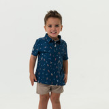 The Burlebo Toddlers' Performance Polo in the To The Moon Pattern