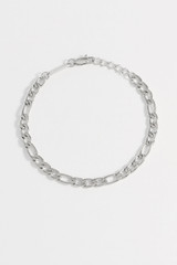 Bartlett London Men's Figaro Chain Bracelet in Rhodium Plated