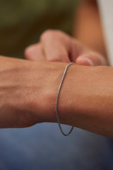 Bartlett London Men's Thin Box Chain Bracelet in Rhodium Plated Bartlett London Men's Thin Box Chain Bracelet in Rhodium Plated