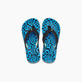 The Reef Kids' Ahi Flip Flops in Blue and Black Swell Checker