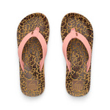 The Reef Kids' Ahi Flip Flops in the Leopard/Canyon Sunset colorway