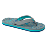 Reef Kids' Ahi Flip Flops in Grey Stingray, detail view