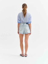 Daze Denim Women's Knockout Shorts in Splash Zone Vintage detail