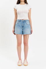 Daze Denim Women's Crossroads Shorts in Pulse flat lay