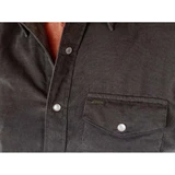 Criquet Men's Corduroy Pearl Snap Short Sleeve Shirt Iron Horse side view