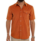 Criquet Men's Corduroy Pearl Snap Short Sleeve Shirt