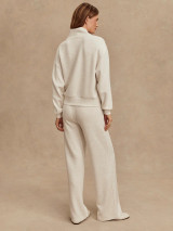 Varley Women's Wide Leg Pants in Ivory Marl front view