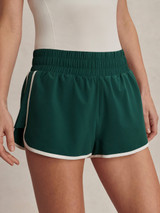 Varley Women's Arlington Run Shorts Forest Green side view