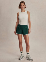 Varley women's Arlington Run Shorts in Forest Green