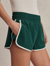 Varley women's Arlington Run Shorts in Forest Green