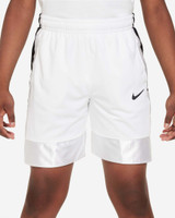 The Nike Boys' Dri-FIT Elite 23 Shorts in White/Black