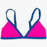 TYLER'S Women's Ava Triangle Bikini Top Pink and Blue