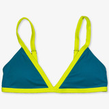 TYLER'S Women's Ava Triangle Bikini Top Turquoise and Yellow